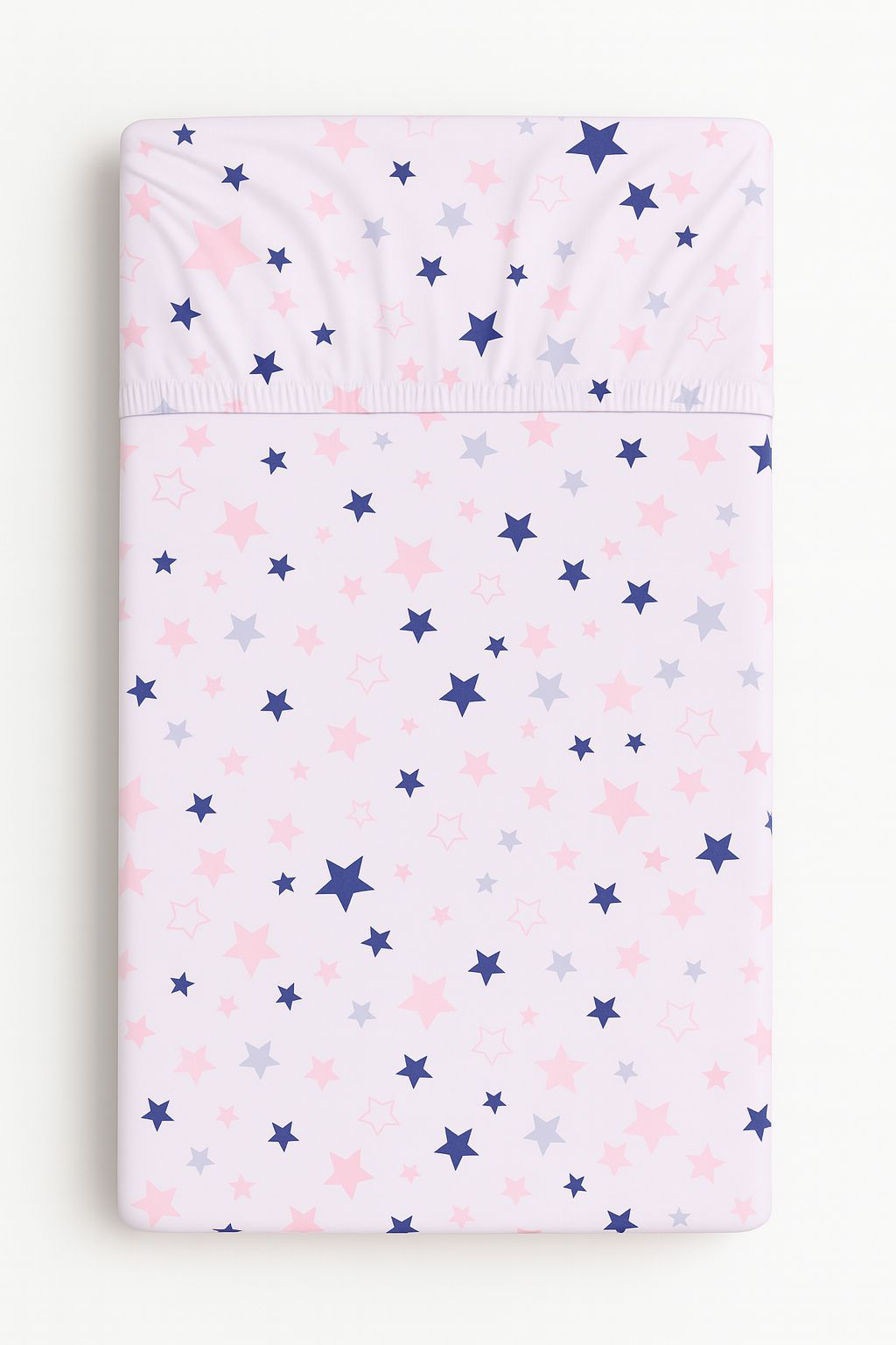 Sheet made of cotton 140x70cm - pink-navy blue stars