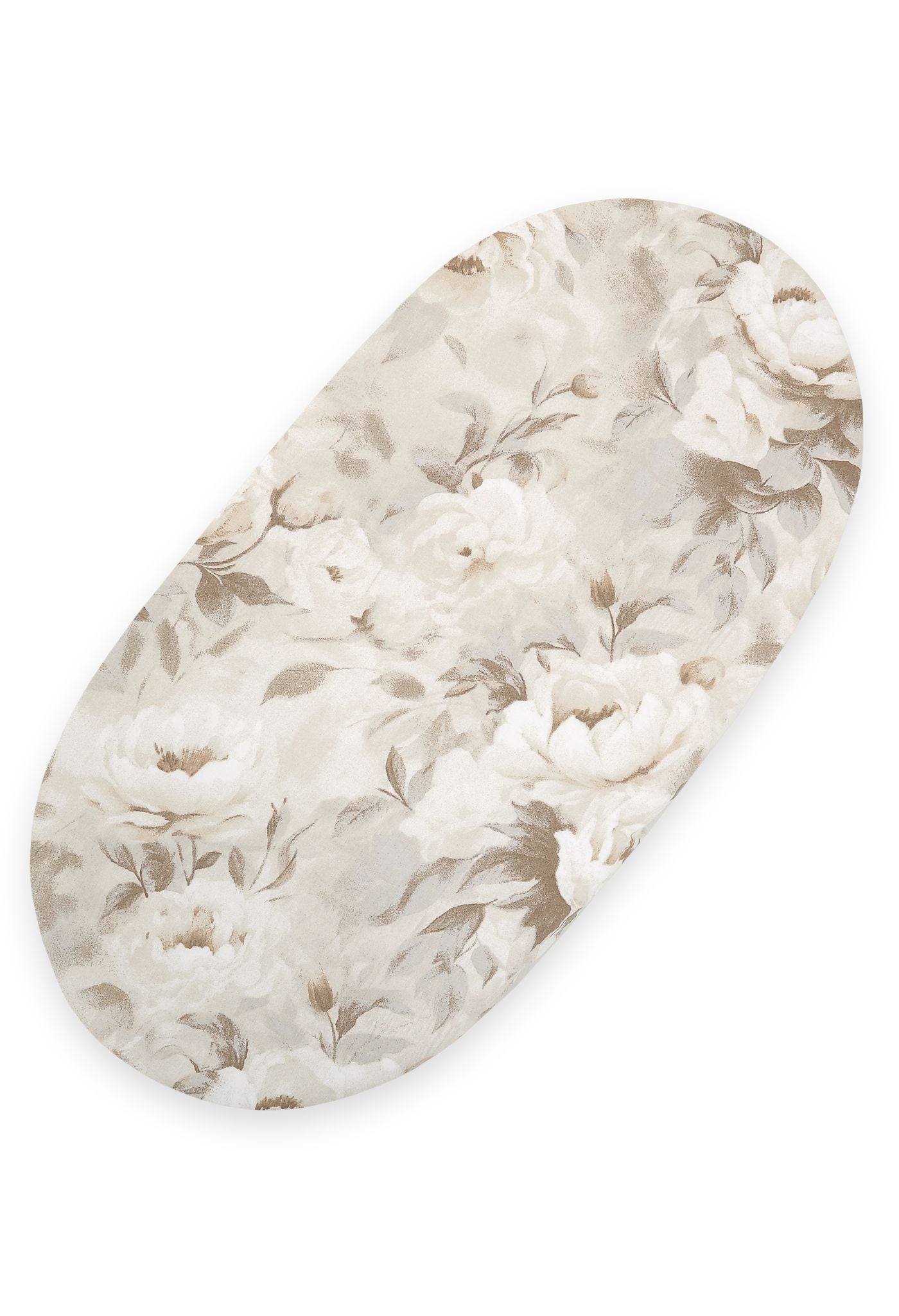 Sheet made of cotton for moses basket mattress 75x35 cm - Peonies beige