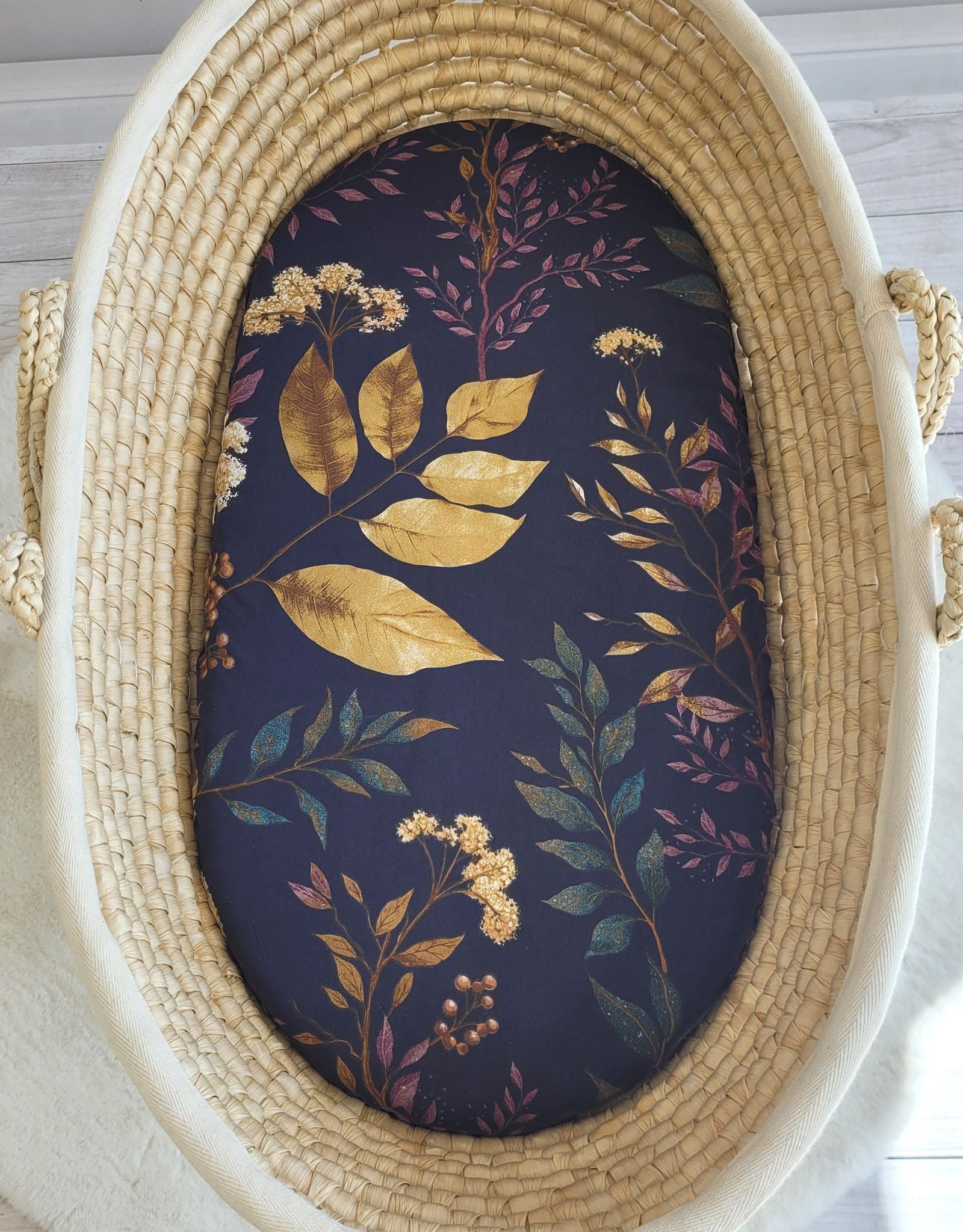 Sheet made of cotton for moses basket mattress 75x35 cm - Floristic