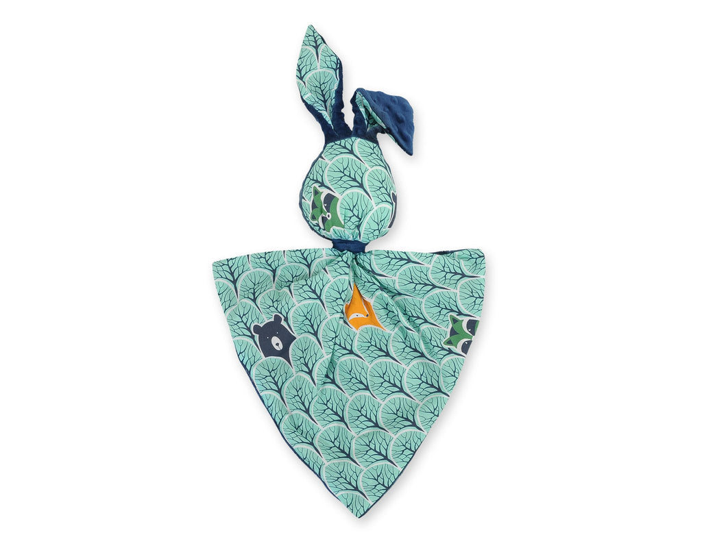 Cuddly rabbit double-sided - mint forest/dark blue
