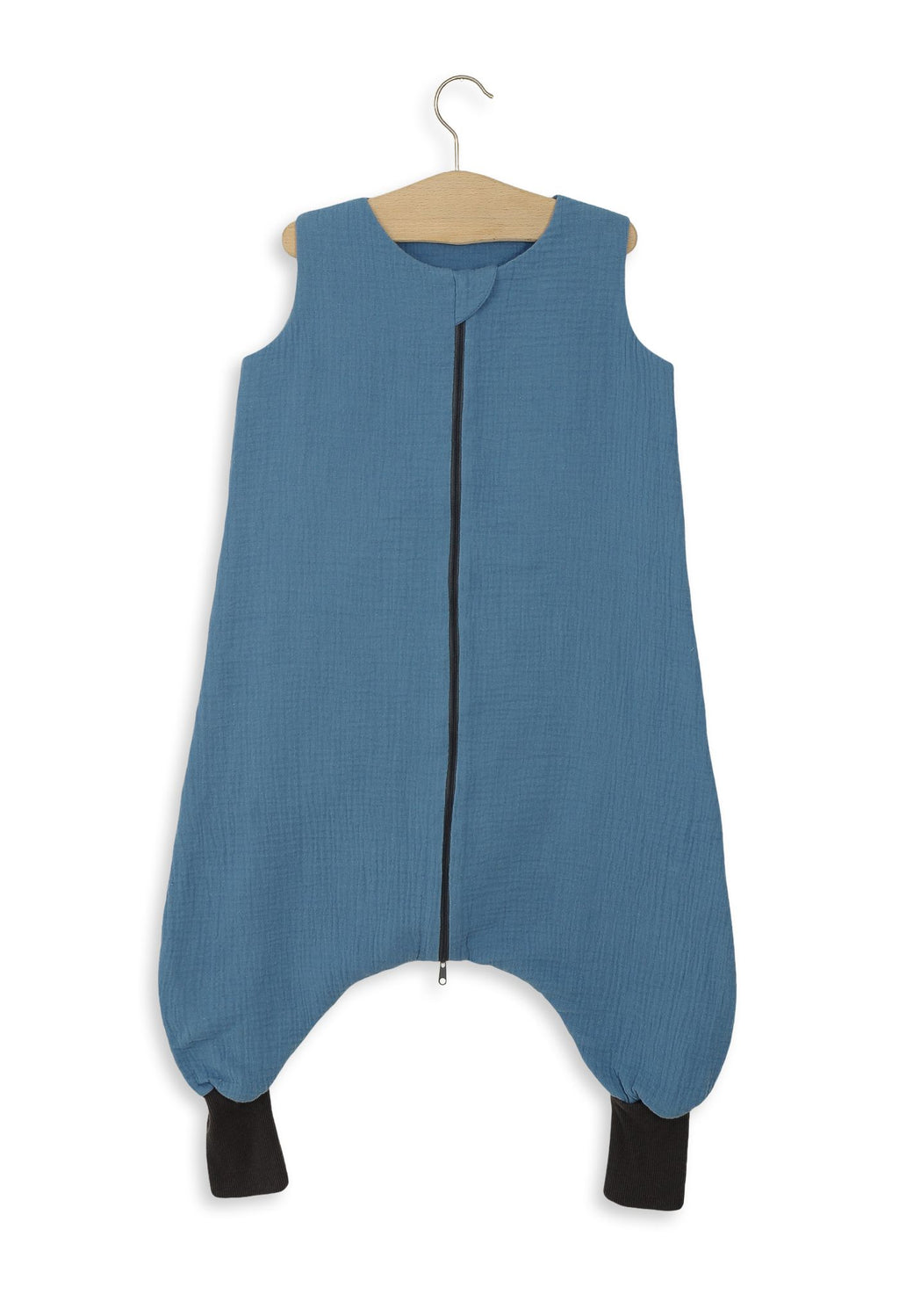 Muslin baby sleeping bag with legs L 9-24 months for summer TOG 1.0 - pastel blue