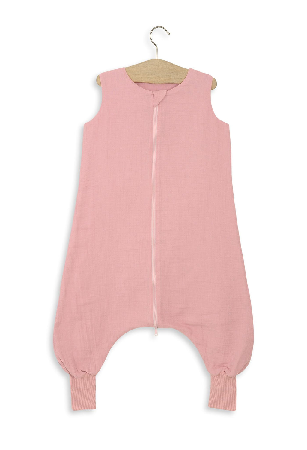 Muslin baby sleeping bag with legs L 9-24 months for summer TOG 1.0 - pastel pink