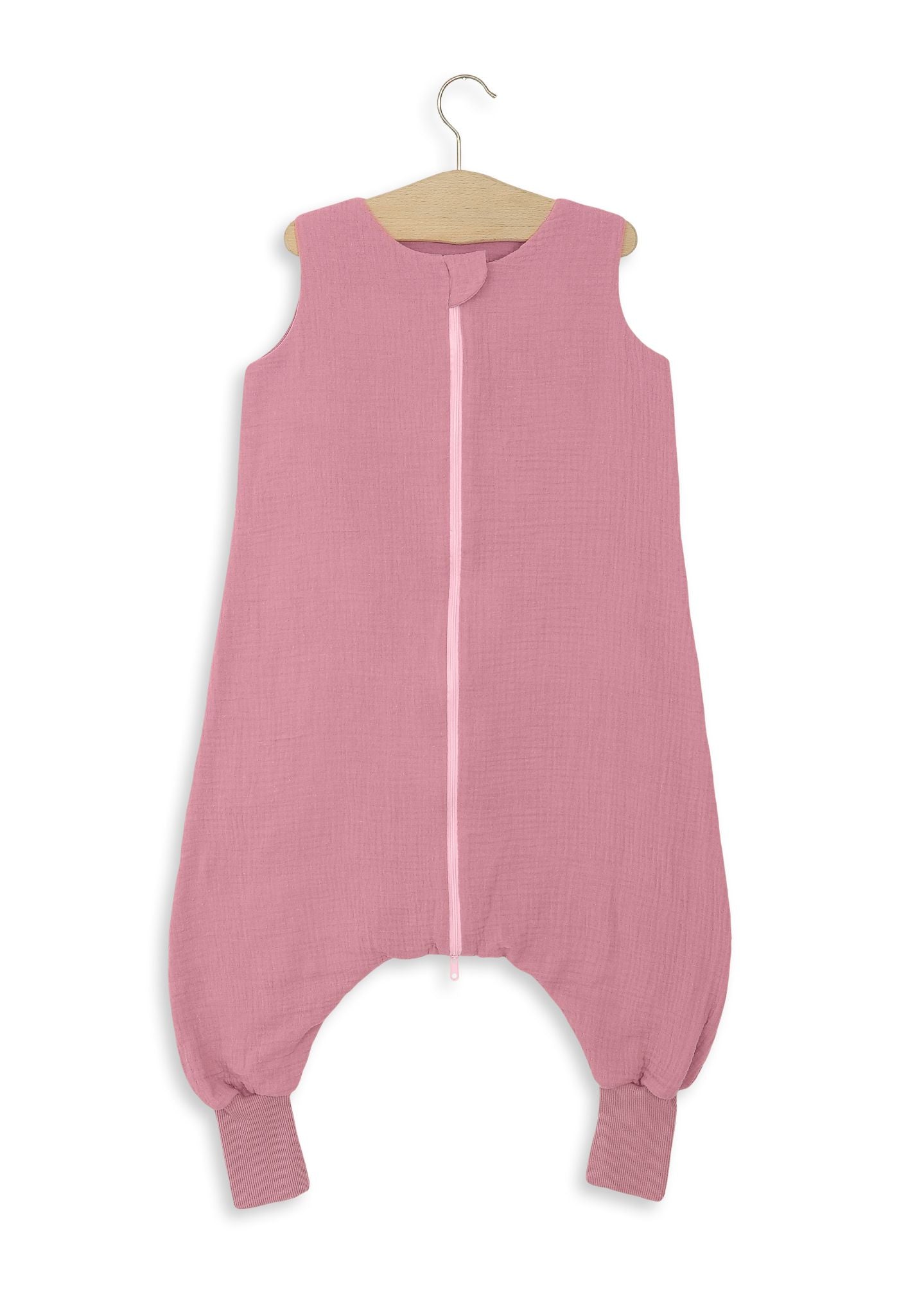 Muslin baby sleeping bag with legs L 9-24 months for summer TOG 1.0 - retro pink