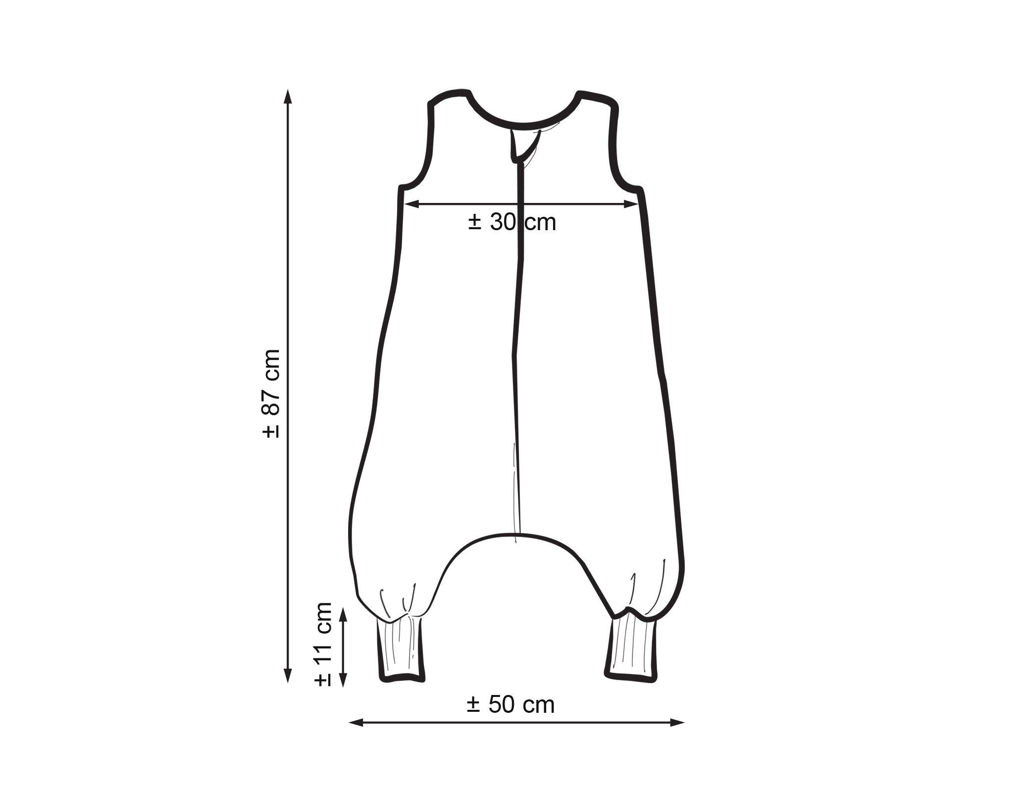 Muslin baby sleeping bag with legs L 9-24 months for summer TOG 1.0 - cream