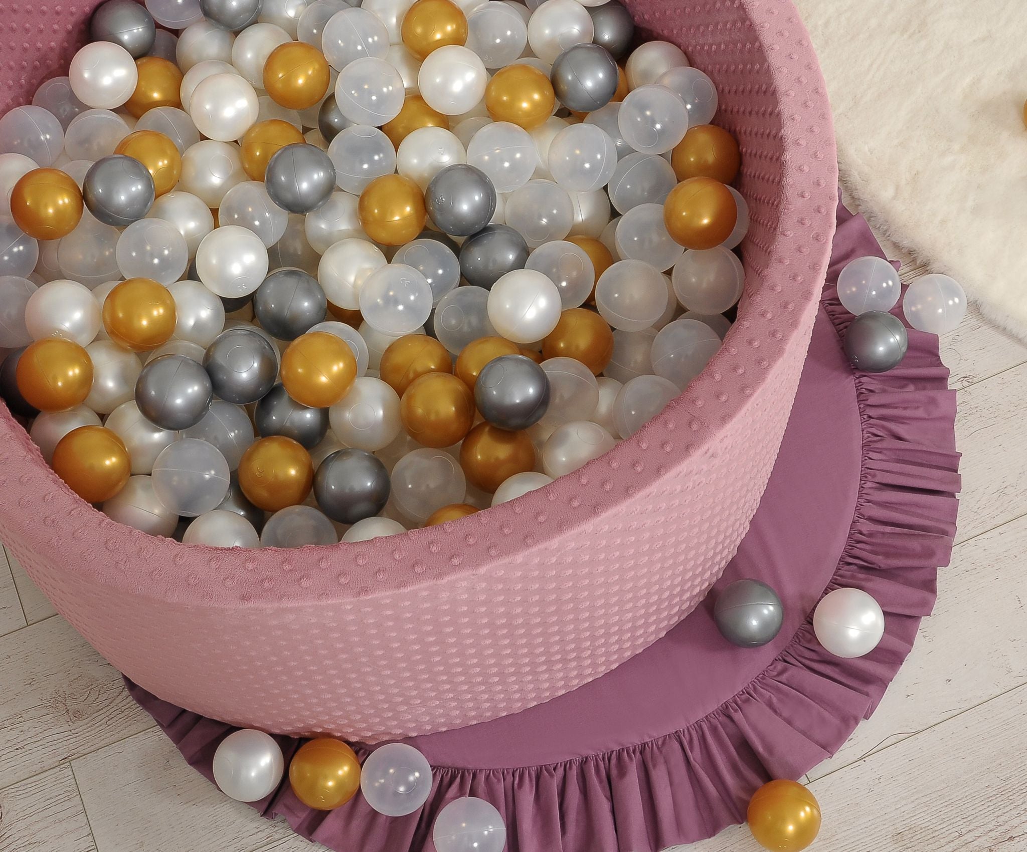 Ball-pit minky H-40 cm with balls 200pcs- pastel violet
