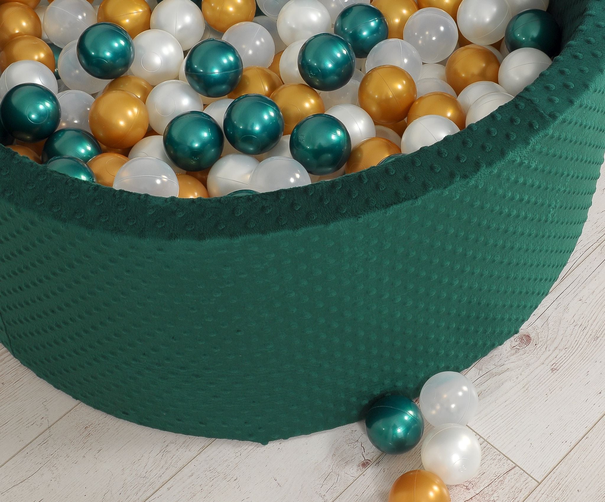 Ball-pit minky H-40 cm with balls 200pcs- bottle green