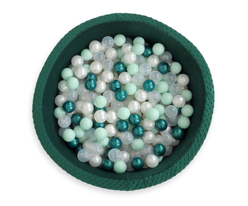 Ball-pit minky H-40 cm with balls 200pcs- bottle green