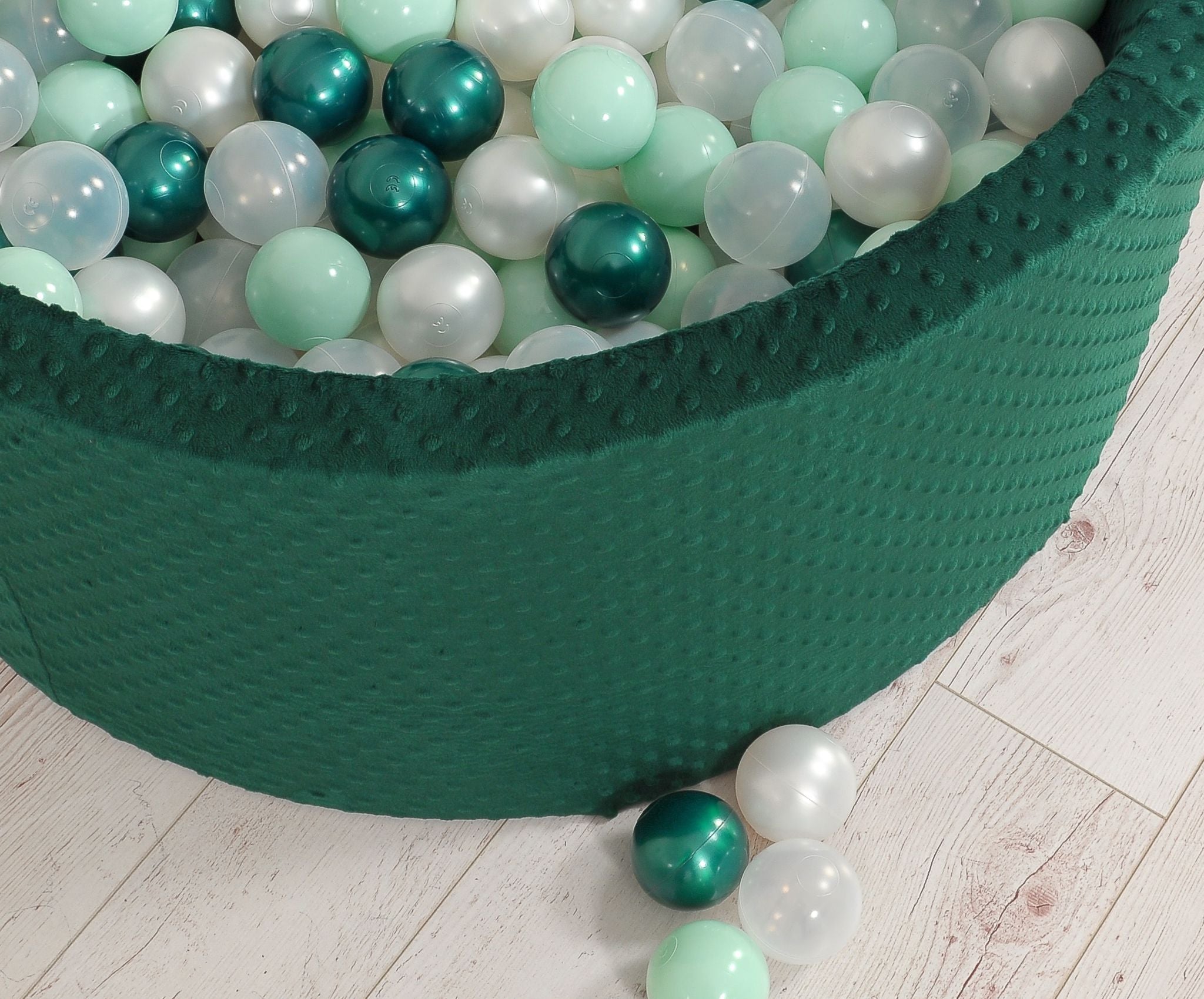 Ball-pit minky H-40 cm with balls 200pcs- bottle green