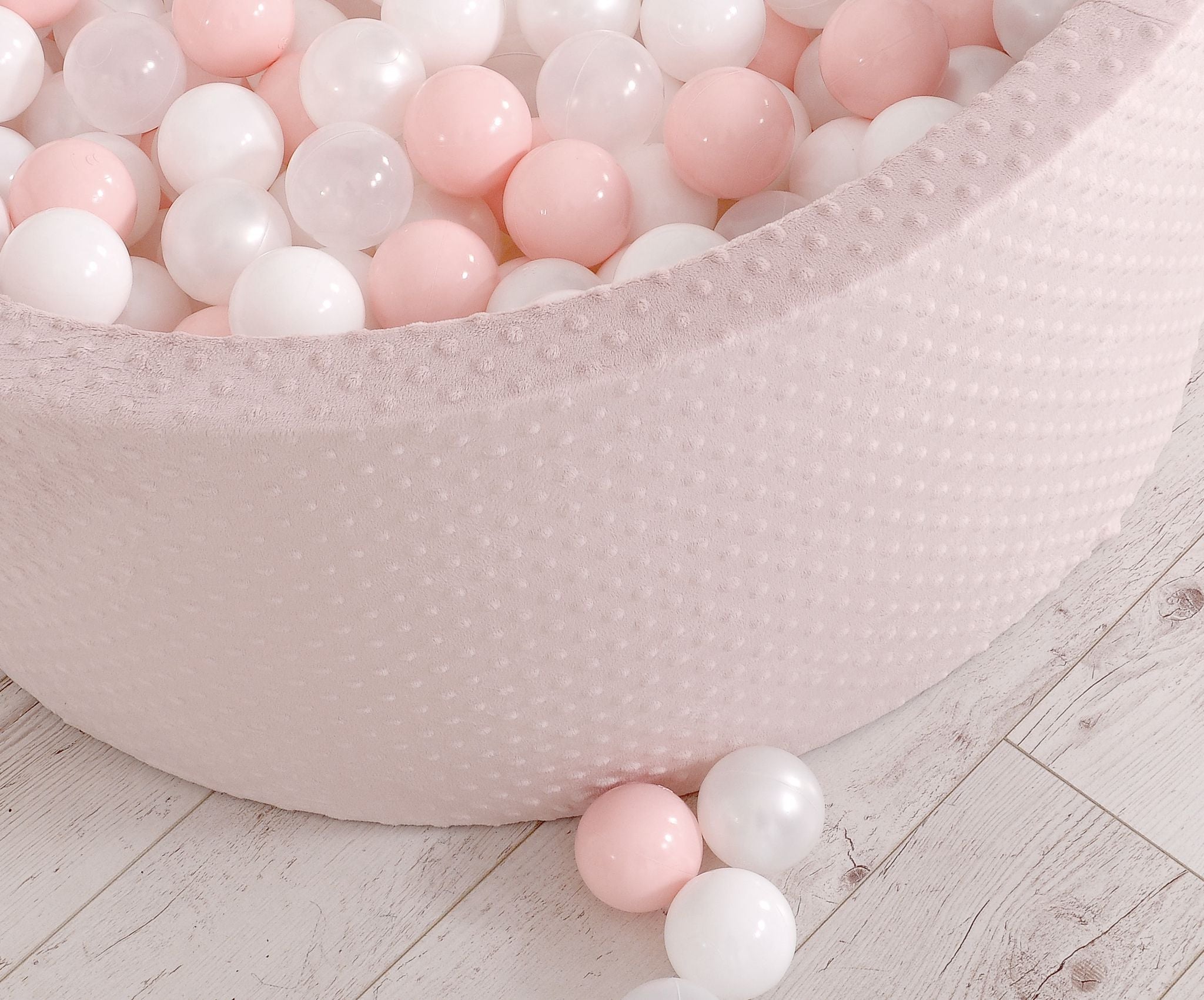Ball-pit minky H-40 cm with balls 200pcs- blush