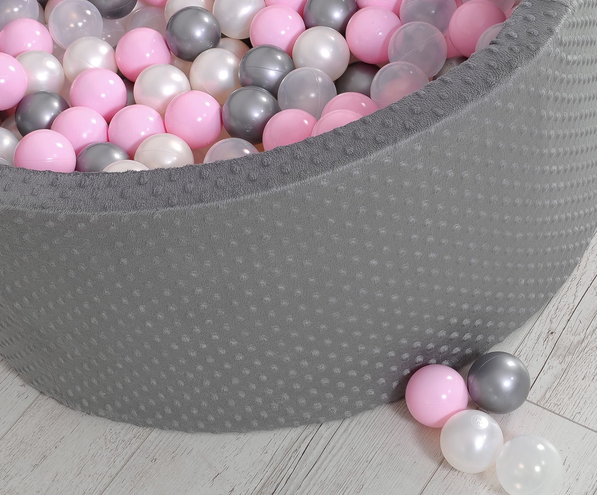 Ball-pit minky H-40 cm with balls 200pcs- dark grey