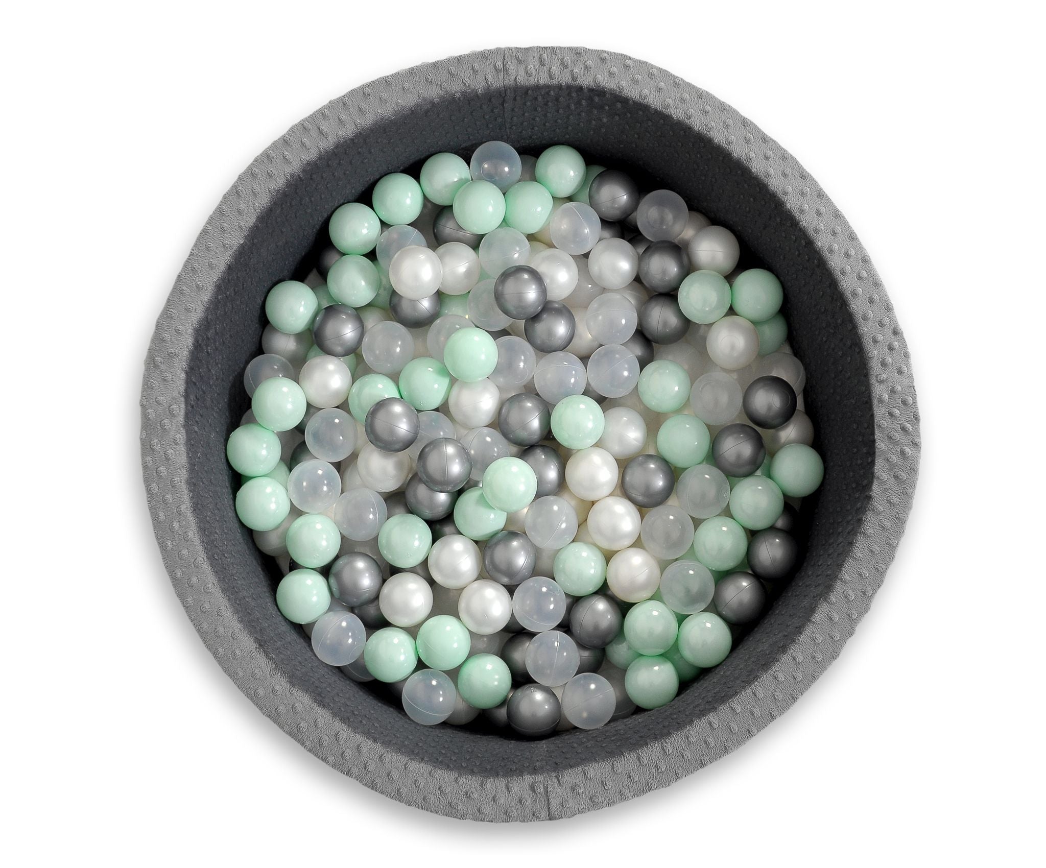 Ball-pit minky H-40 cm with balls 200pcs- dark grey