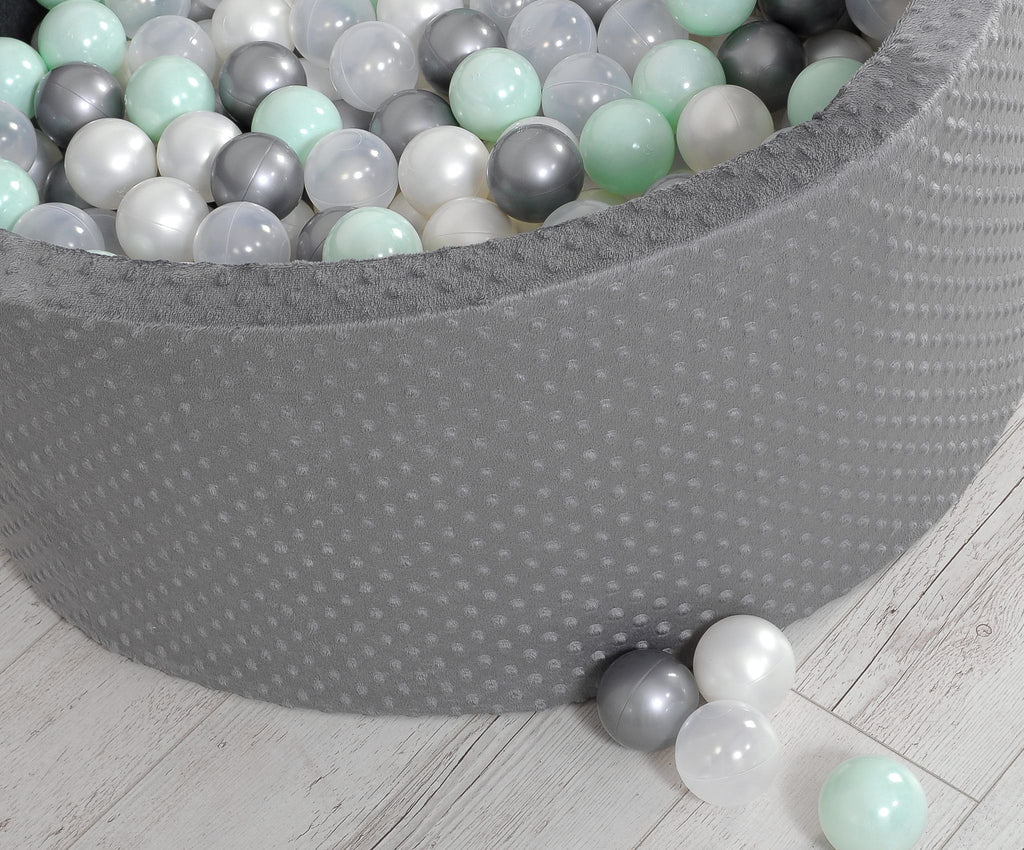 Ball-pit minky H-40 cm with balls 200pcs- dark grey