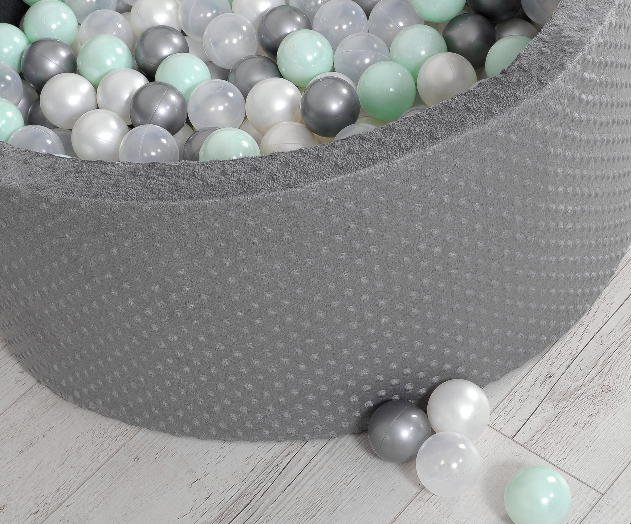 Ball-pit minky H-40 cm with balls 200pcs- dark grey