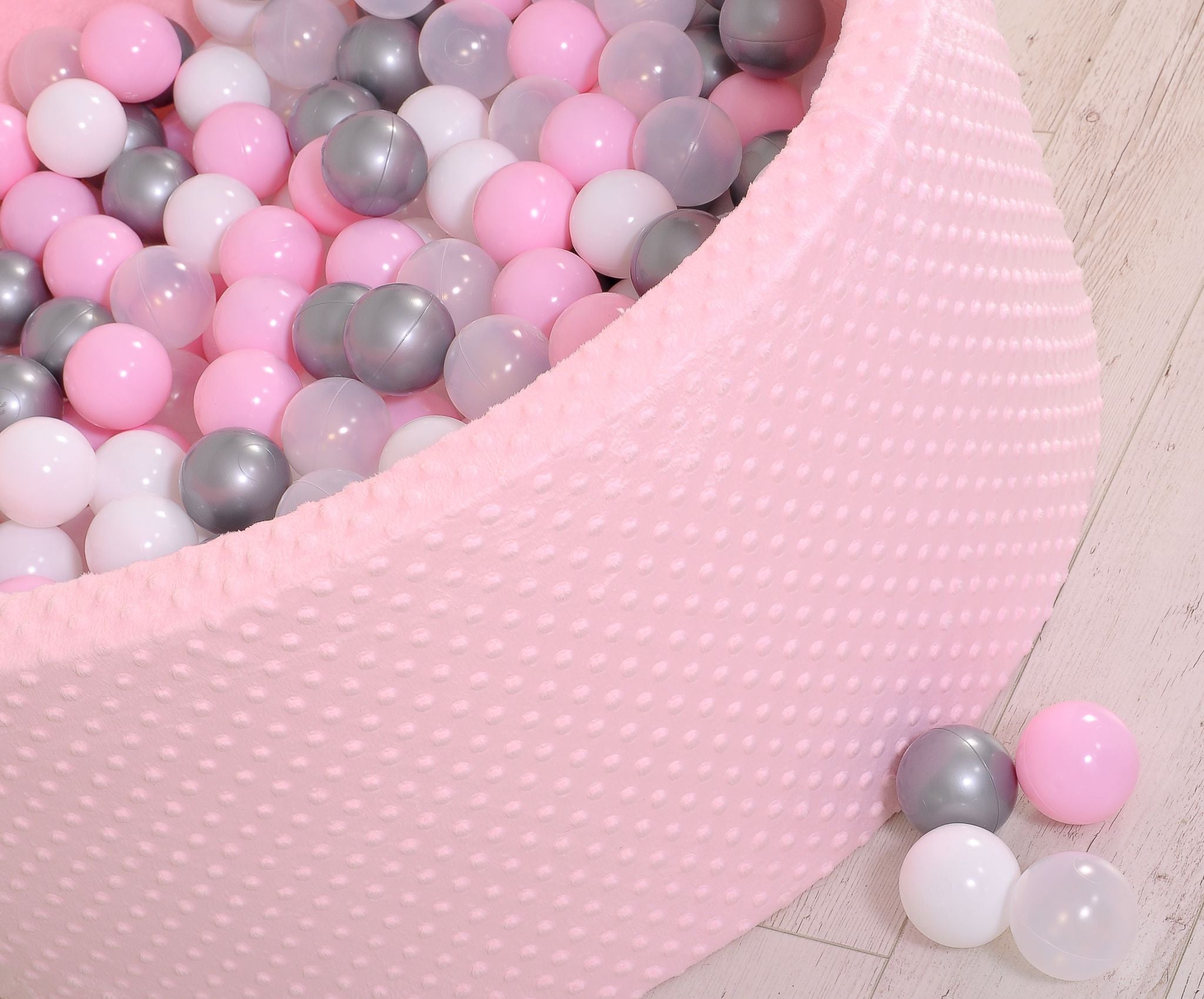 Ball-pit minky H-40 cm with balls 200pcs- pink