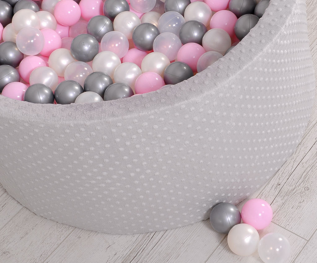 Ball-pit minky H-40 cm with balls 200pcs- gray
