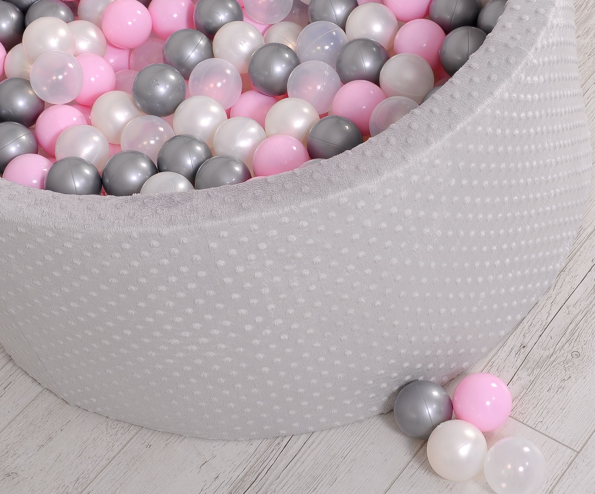 Ball-pit minky H-40 cm with balls 200pcs- gray