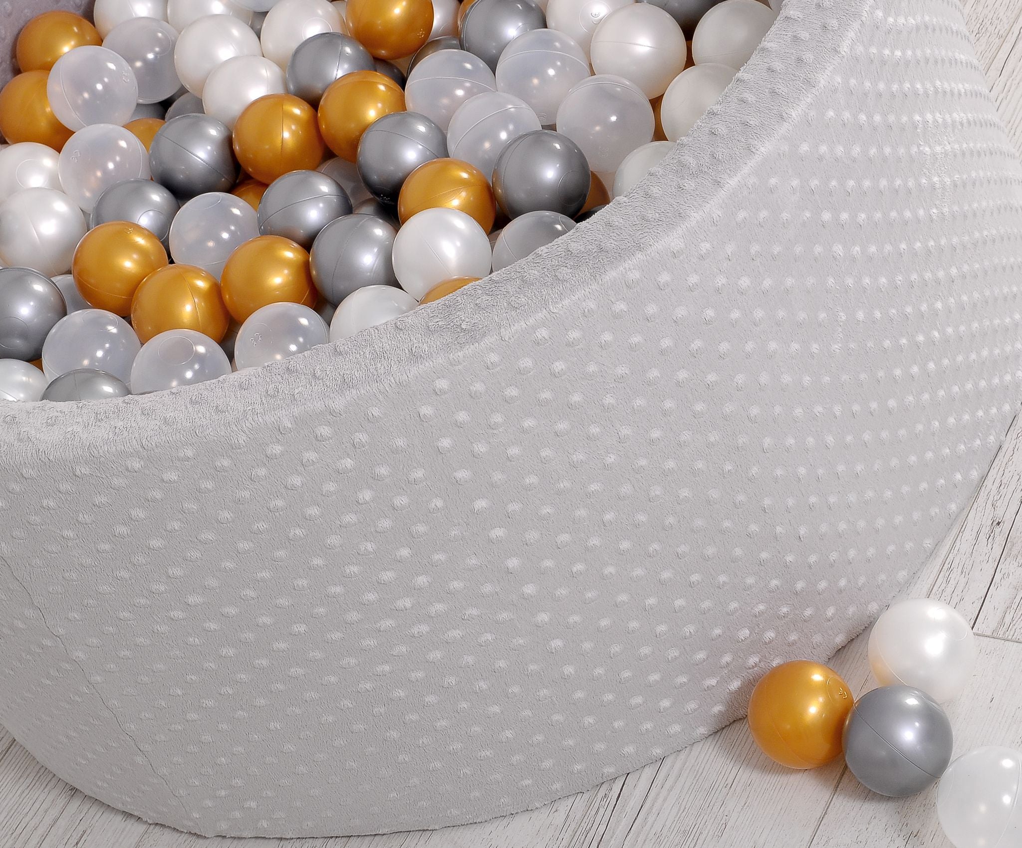 Ball-pit minky H-40 cm with balls 200pcs- gray
