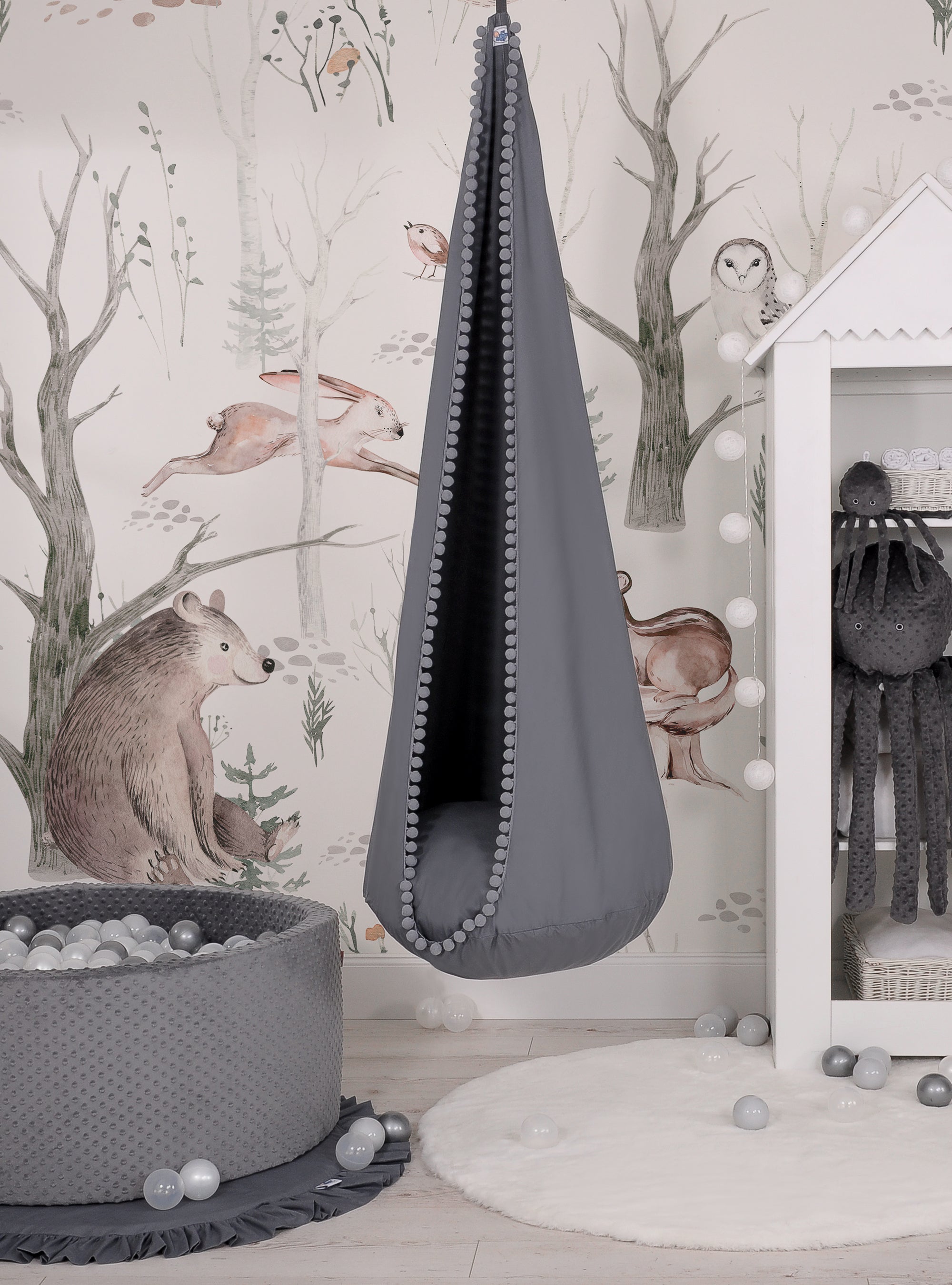 Hanging swing hammock cocoon - anthracite