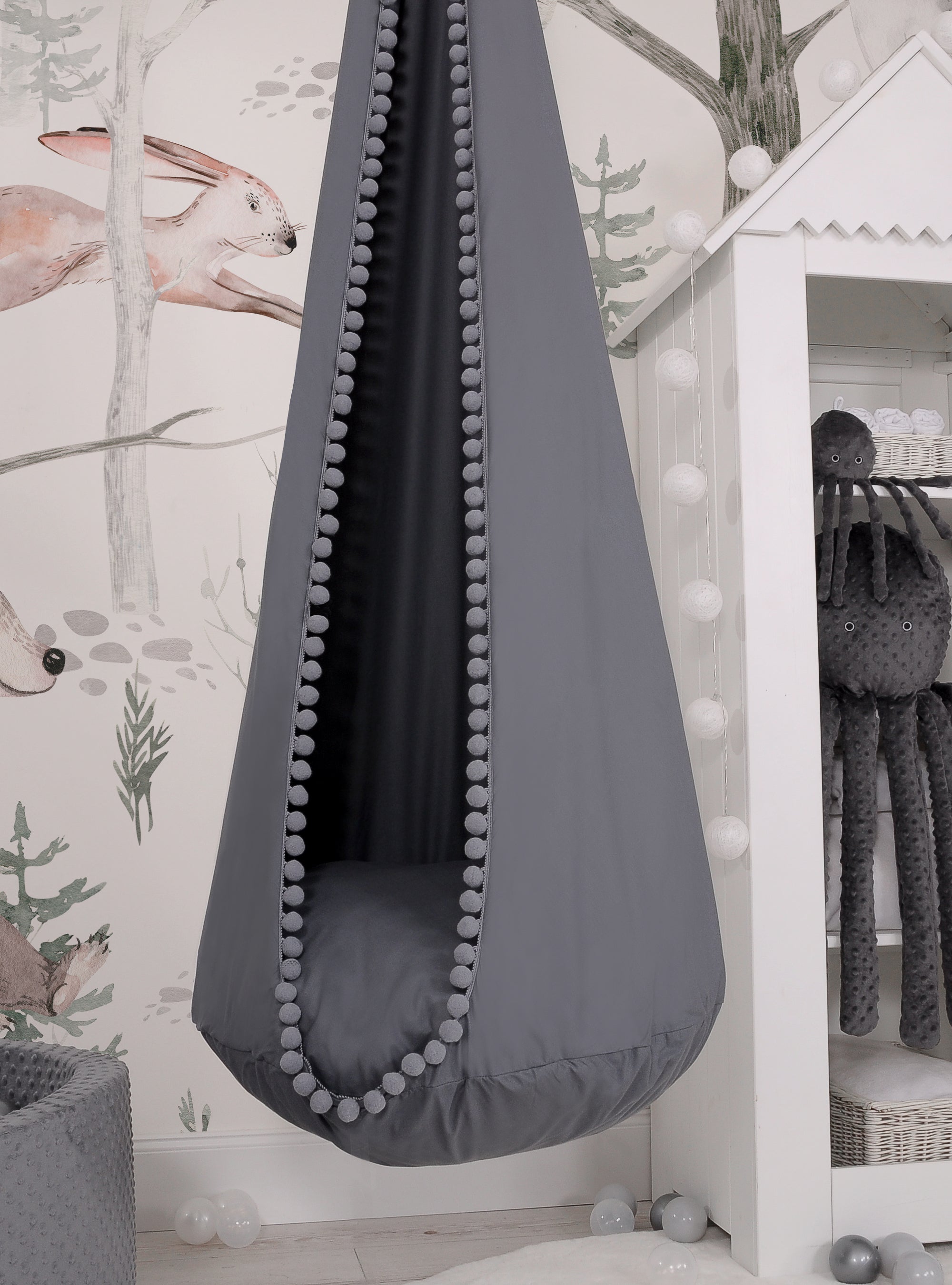 Hanging swing hammock cocoon - anthracite