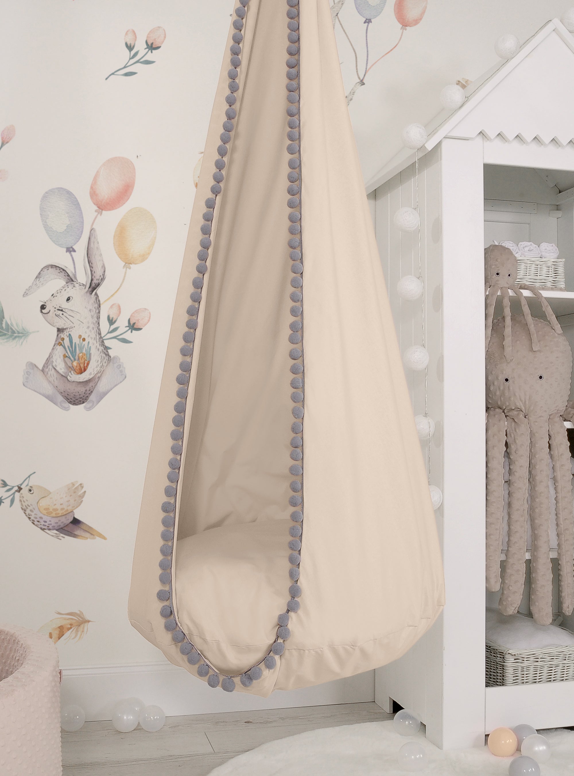 Hanging swing hammock cocoon - beige