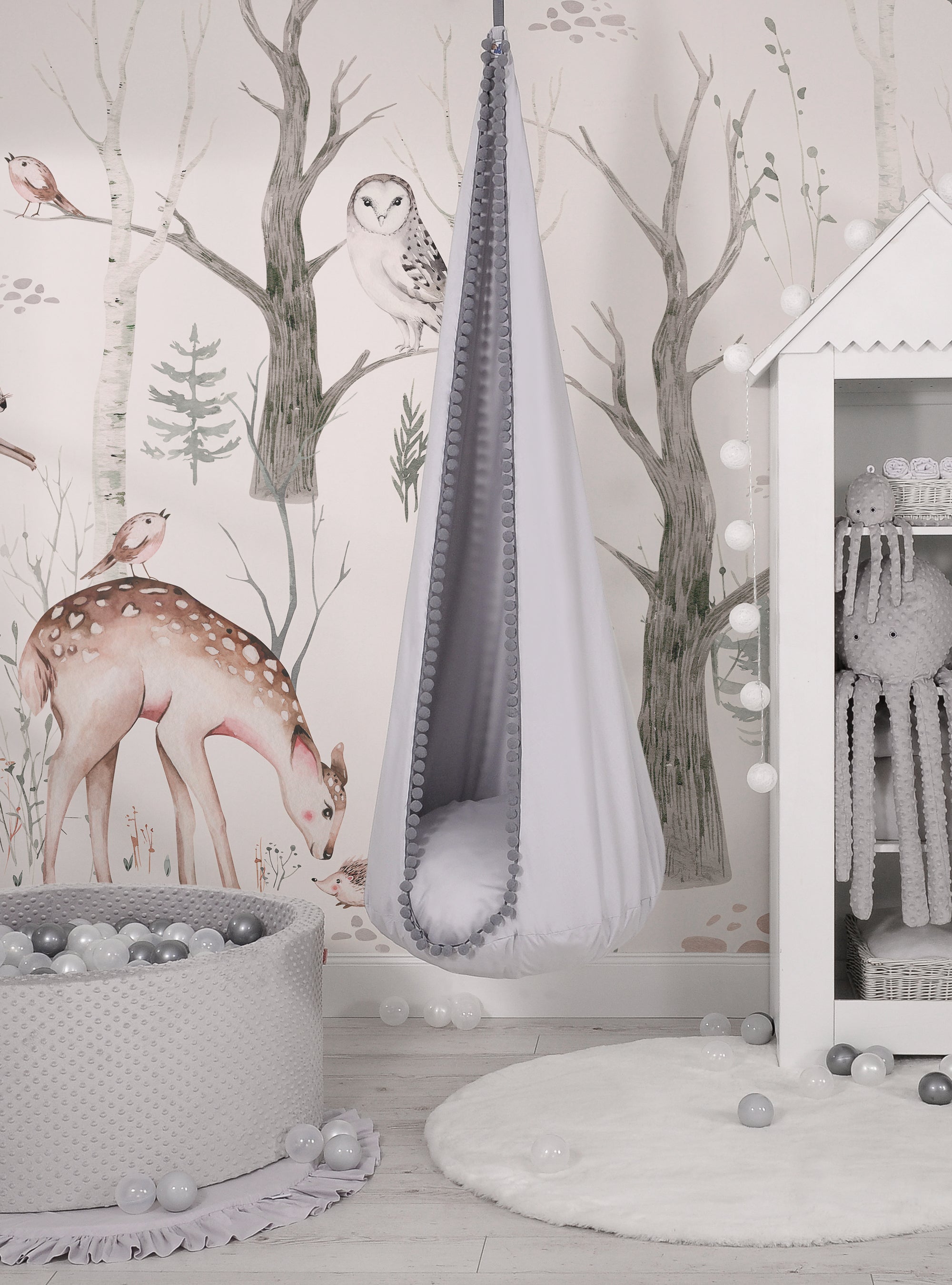 Hanging swing hammock cocoon - gray