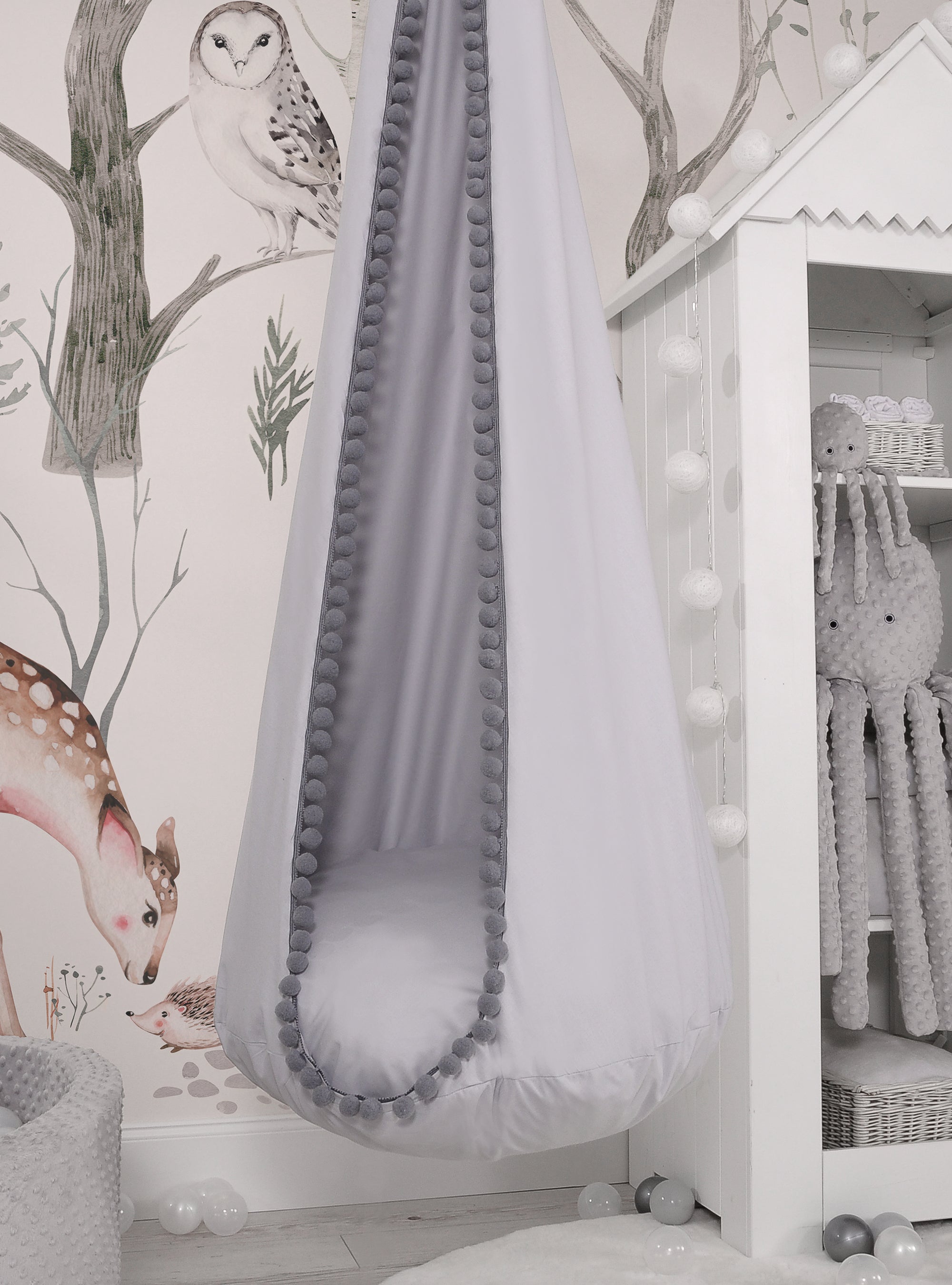 Hanging swing hammock cocoon - gray